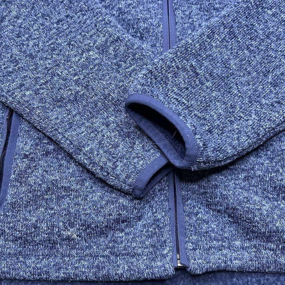 Orvis Full Zip Fleece Jacket Mock Neck Pockets Zippers Blue Mens Size Medium - Picture 2 of 15